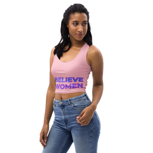 Believe Women Cropped Tank Top - Blush Pink