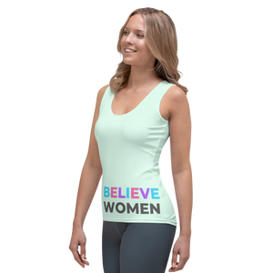 Believe Women Long Tank Top - Mint Green