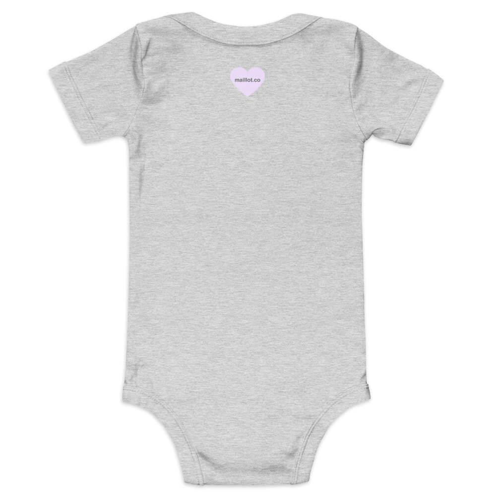 maillot.co | Feminist Baby & Toddler Onesie - Light Grey/Pink back view