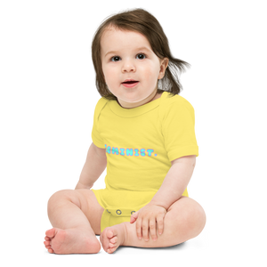 maillot.co | Feminist Baby & Toddler Onesie - Yellow on model sitting