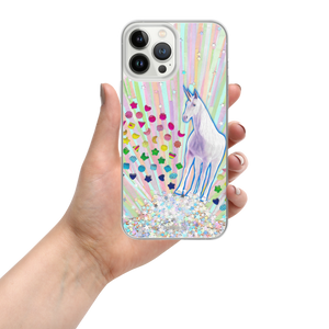 maillot.co | Collage iPhone® Case - Rainbow Unicorn in hand
