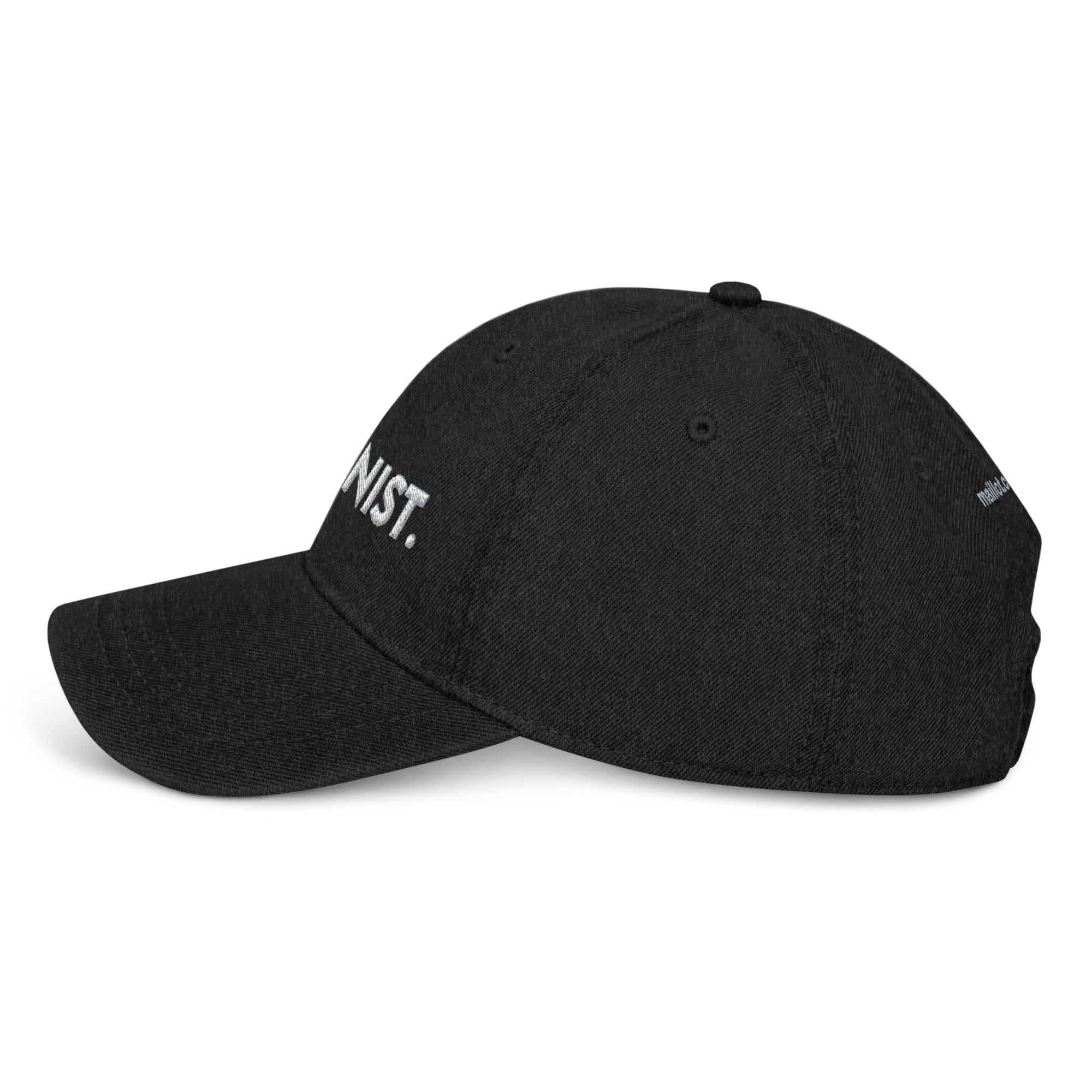 Feminist Embroidered Denim Baseball Cap - Black