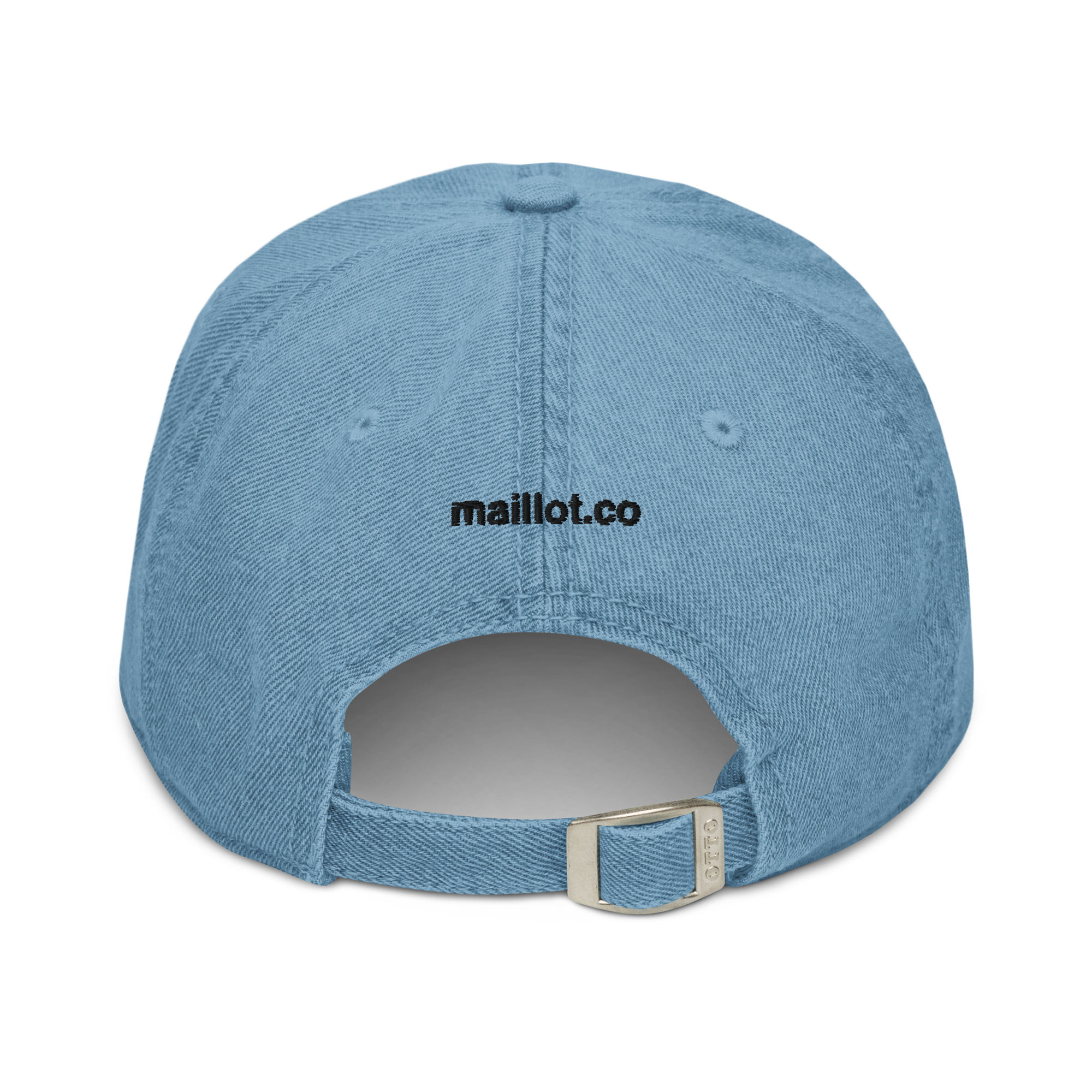 Feminist Embroidered Denim Baseball Cap - Medium Blue