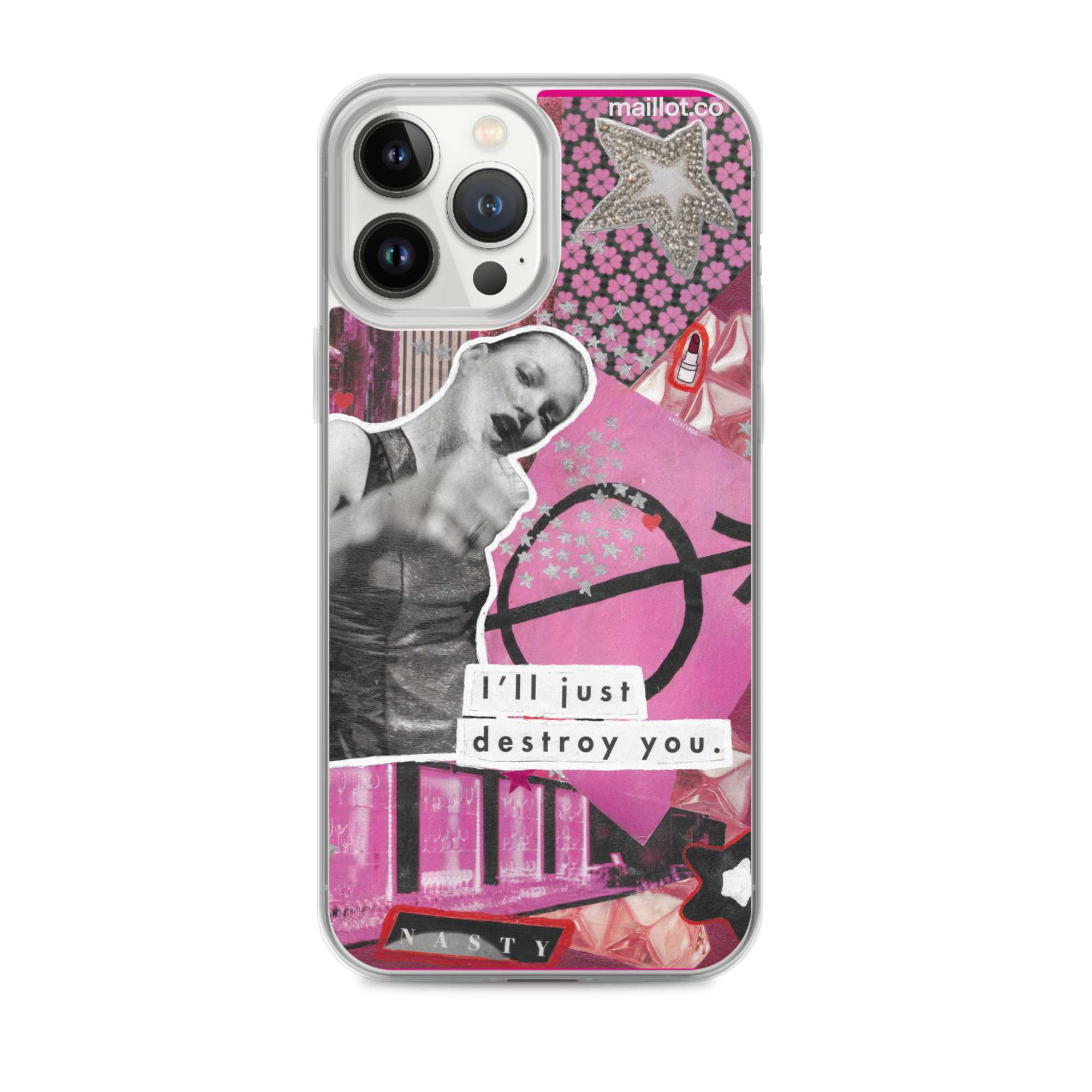 Collage iPhone® Case - Pink/Black Collage iPhone® Case - Pink/Black