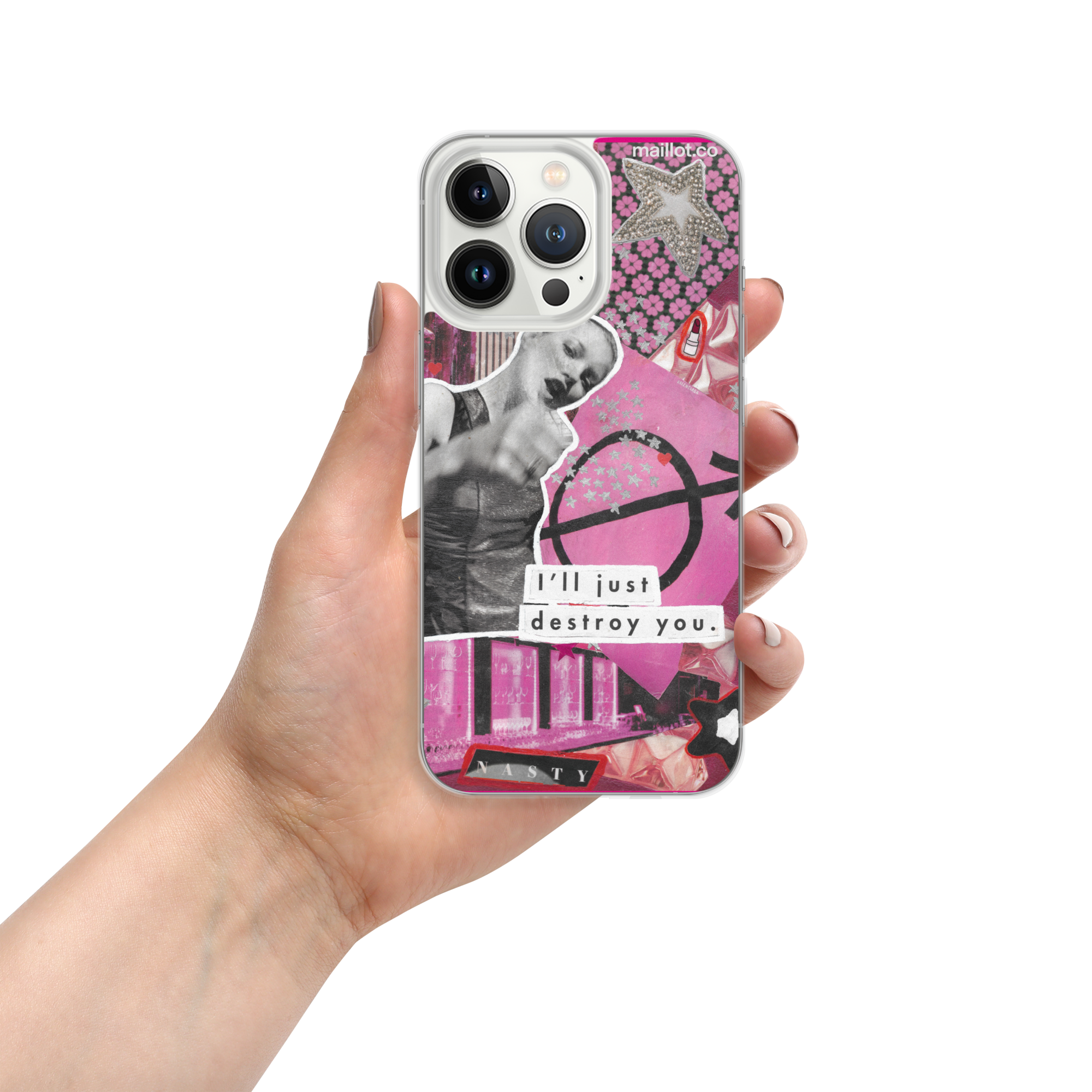 Collage iPhone® Case - Pink/Black Collage iPhone® Case - Pink/Black