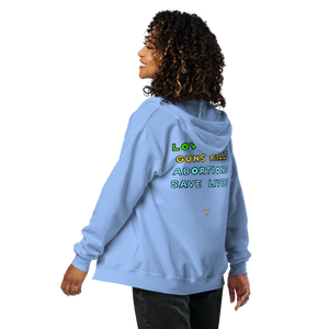 Pro-Choice Block Letter Zip-Up Hoodie - Baby Blue