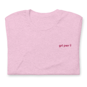 Girl Power Embroidered Tee - Lilac