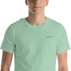 Girl Power Embroidered Tee - Mint