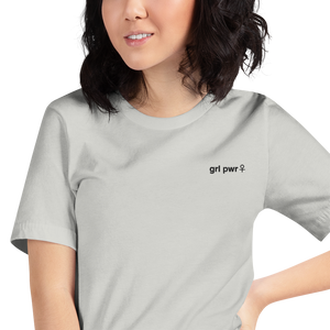 Girl Power Embroidered Tee - Silver