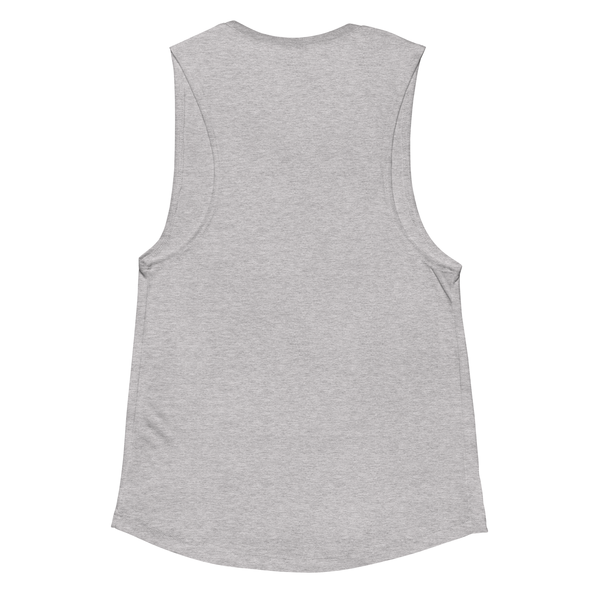 maillot.co | Collage Muscle Tank Top - Bold Heather | back view light grey racerback tank top