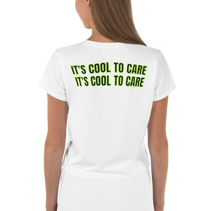 maillot.co | It's Cool To Care Cropped Tee - White/Lime Green