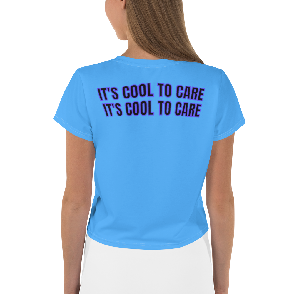 maillot.co | It's Cool To Care Cropped Tee - Sky Blue/Purple