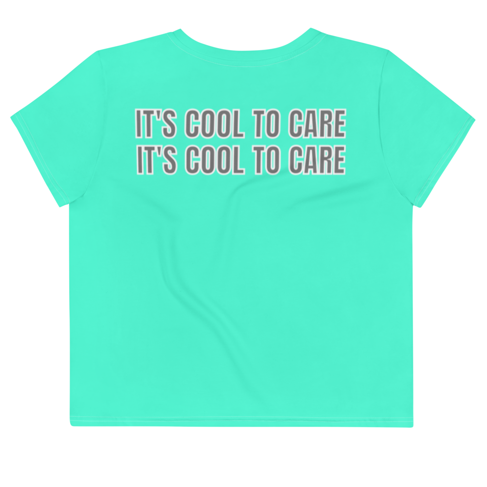 maillot.co | It's Cool To Care Cropped Tee - Aqua