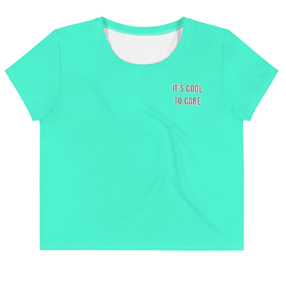 maillot.co | It's Cool To Care Cropped Tee - Aqua