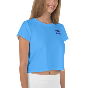 maillot.co | It's Cool To Care Cropped Tee - Sky Blue/Purple