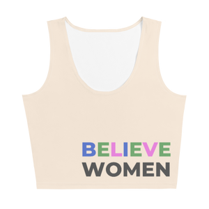 Open image in slideshow, maillot.co | Believe Women Cropped Tank - Pale Apricot | front view
