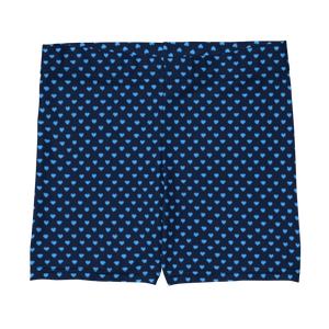 Open image in slideshow, maillot.co | Polka Dot Heart Print Biker Shorts - Navy/Sky Blue
