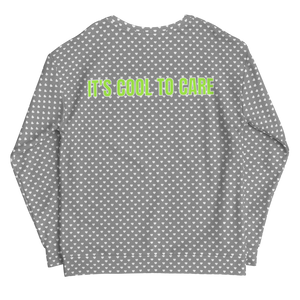 Open image in slideshow, maillot.co | It&#39;s Cool To Care Polka Dot Heart Sweatshirt - Grey/White
