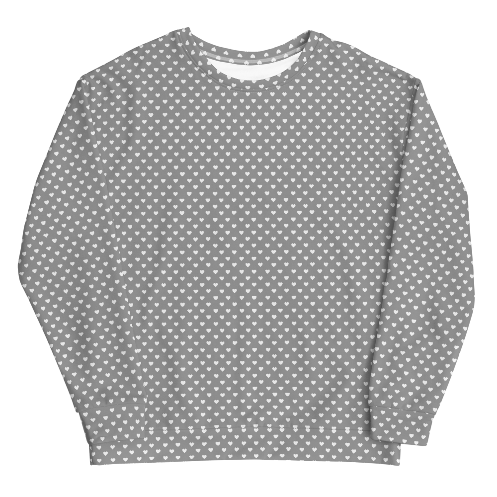 maillot.co | It's Cool To Care Polka Dot Heart Sweatshirt - Grey/White