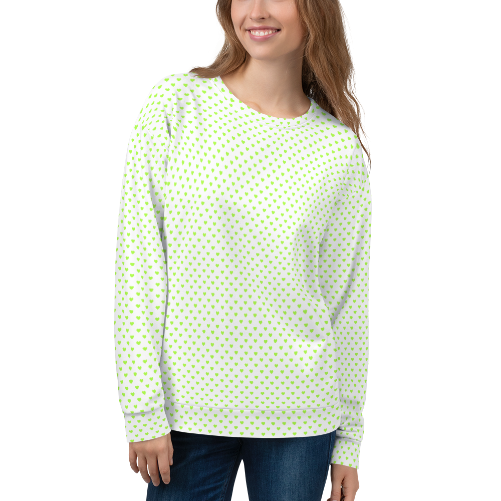 maillot.co | It's Cool To Care Polka Dot Sweatshirt - White/Lime Green
