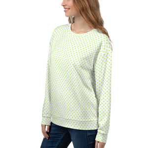 maillot.co | It's Cool To Care Polka Dot Sweatshirt - White/Lime Green