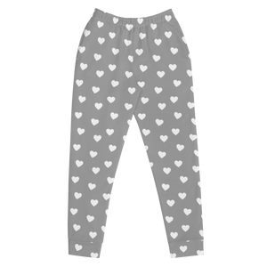 Open image in slideshow, maillot.co | Heart Print Jogger Sweatpants - Grey/White
