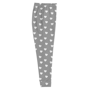 maillot.co | Heart Print Jogger Sweatpants - Grey/White