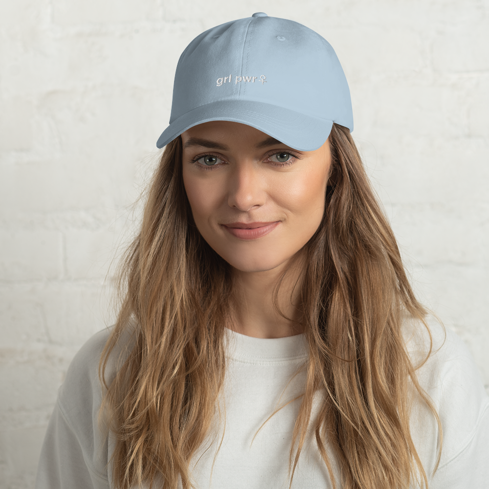 maillot.co | Girl Power Embroidered Baseball Cap - Powder Blue