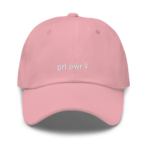 maillot.co | Girl Power Embroidered Baseball Cap - Baby Pink