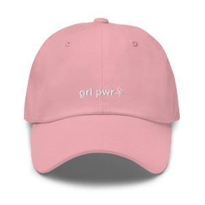 Open image in slideshow, maillot.co | Girl Power Embroidered Baseball Cap - Baby Pink
