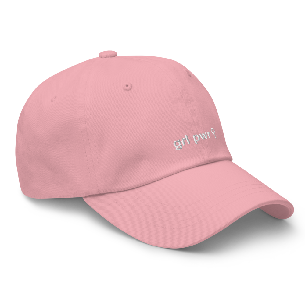maillot.co | Girl Power Embroidered Baseball Cap - Baby Pink