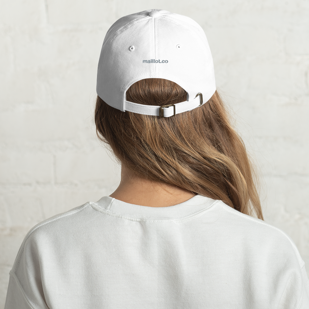 maillot.co | Girl Power Embroidered Baseball Cap - White | Back View On Model