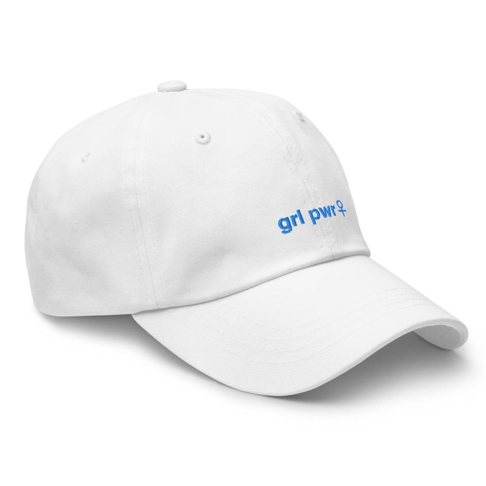 maillot.co | Girl Power Embroidered Baseball Cap - White | Side View 1