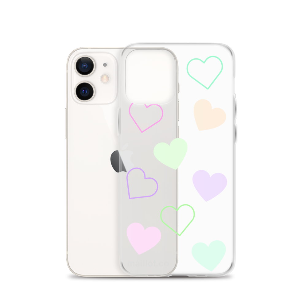Transparent Pastel Heart Phone Case - iPhone