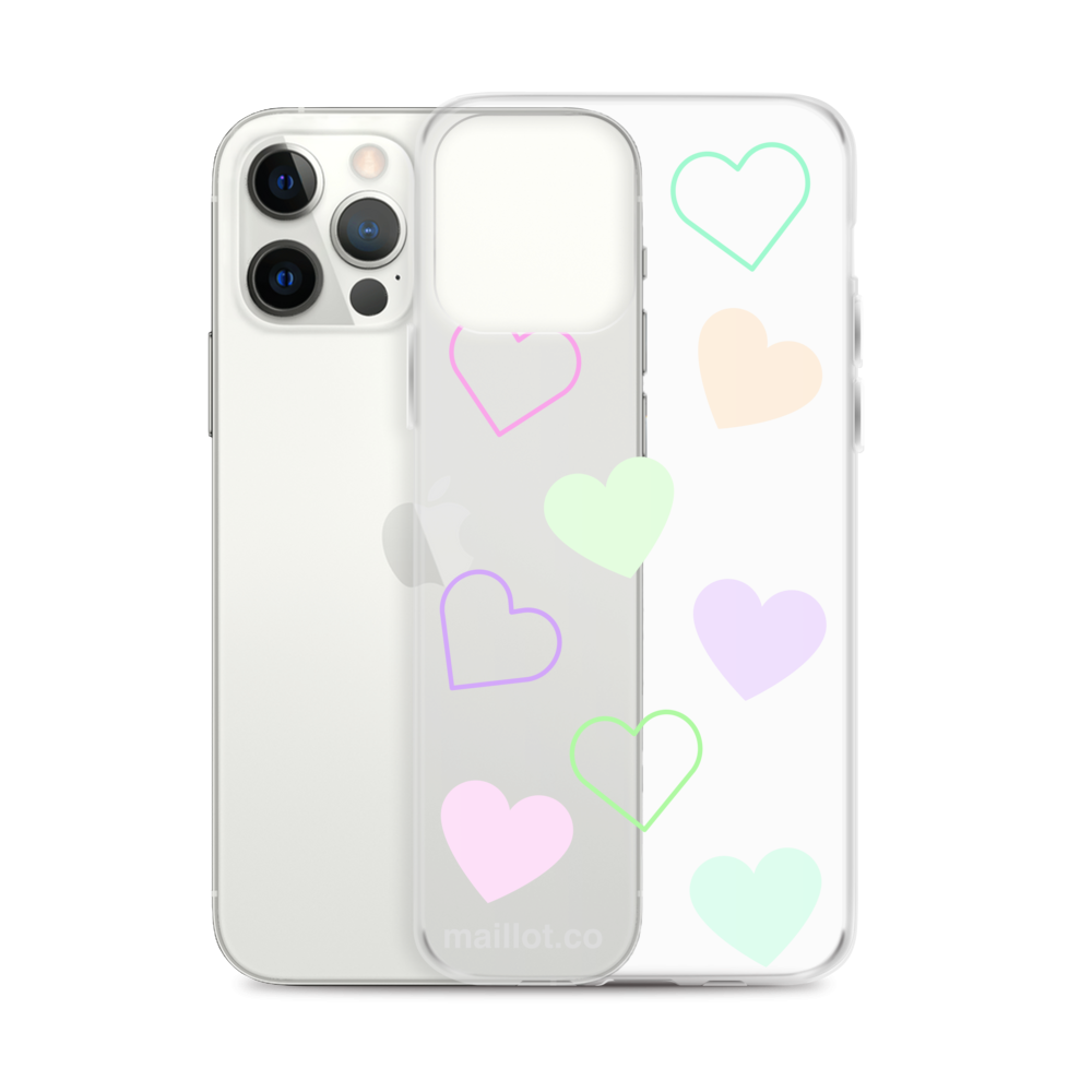Transparent Pastel Heart Phone Case - iPhone