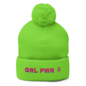 maillot.co | Girl Power Embroidered Beanie - Neon Green