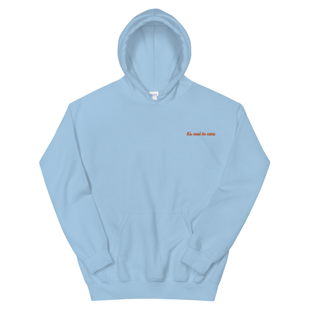 maillot It s Cool To Care Embroidered Hoodie Baby Blue
