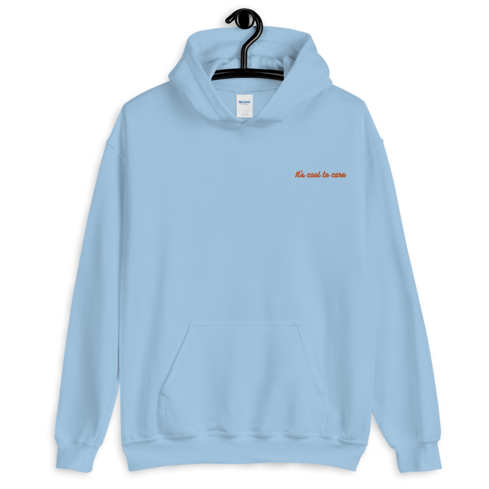 maillot It s Cool To Care Embroidered Hoodie Baby Blue