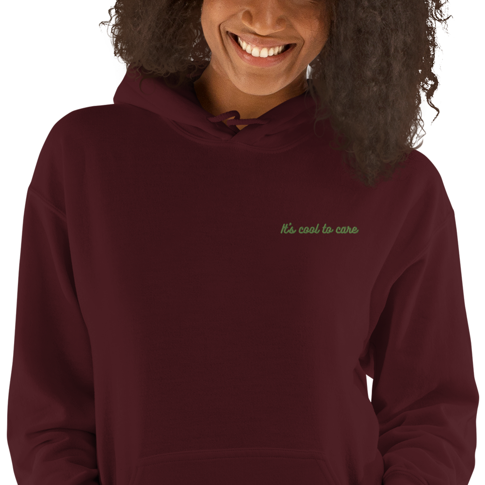maillot.co | It's Cool To Care Embroidered Hoodie - Maroon
