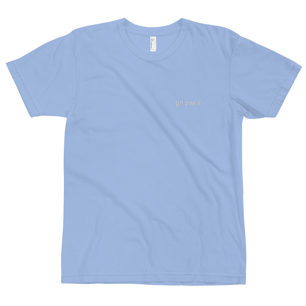 maillot.co | Girl Power Embroidered Tee - Baby Blue