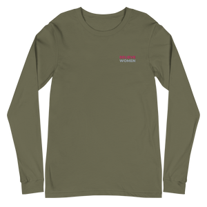 maillot.co | Believe Women Embroidered Long Sleeve Crew Neck Tee - Olive