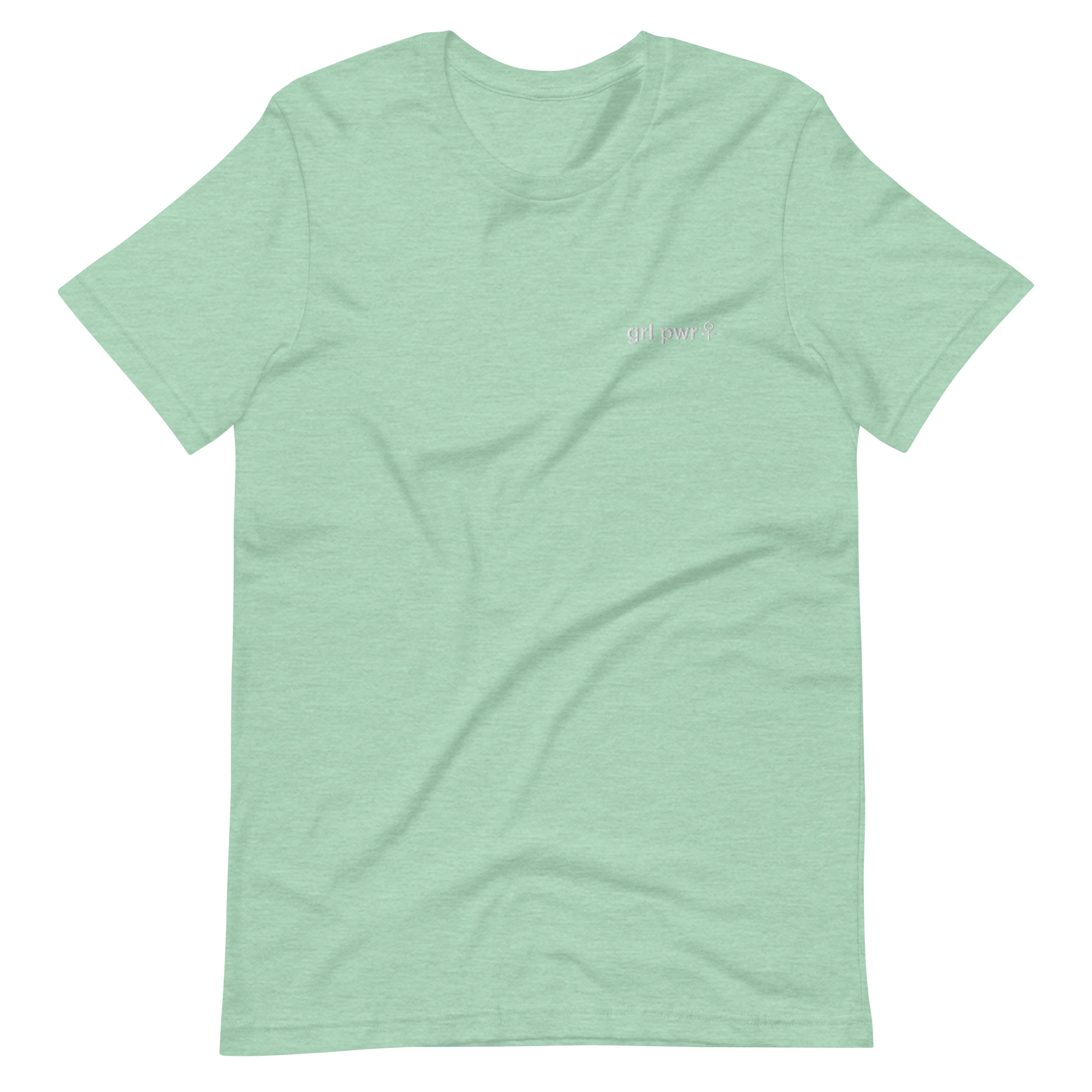 maillot.co | Girl Power Embroidered Crew Neck Tee - Mint Green