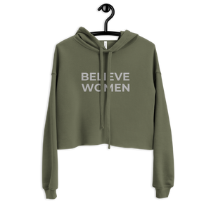 maillot.co | Believe Women Raw Cropped Hoodie - Olive Green