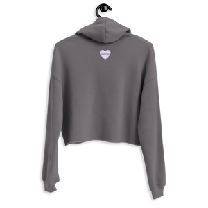 maillot.co | Believe Women Cropped Hoodie - Charcoal | back view on hanger