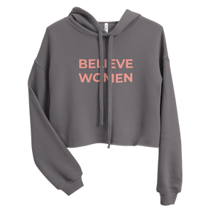 maillot.co | Believe Women Cropped Hoodie - Charcoal | front view