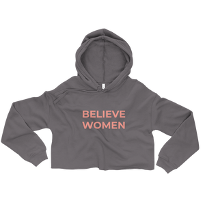 maillot.co | Believe Women Cropped Hoodie - Charcoal | front view