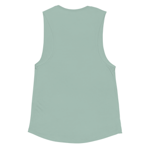maillot.co | Collage Muscle Tank Top - Bold Aqua back view