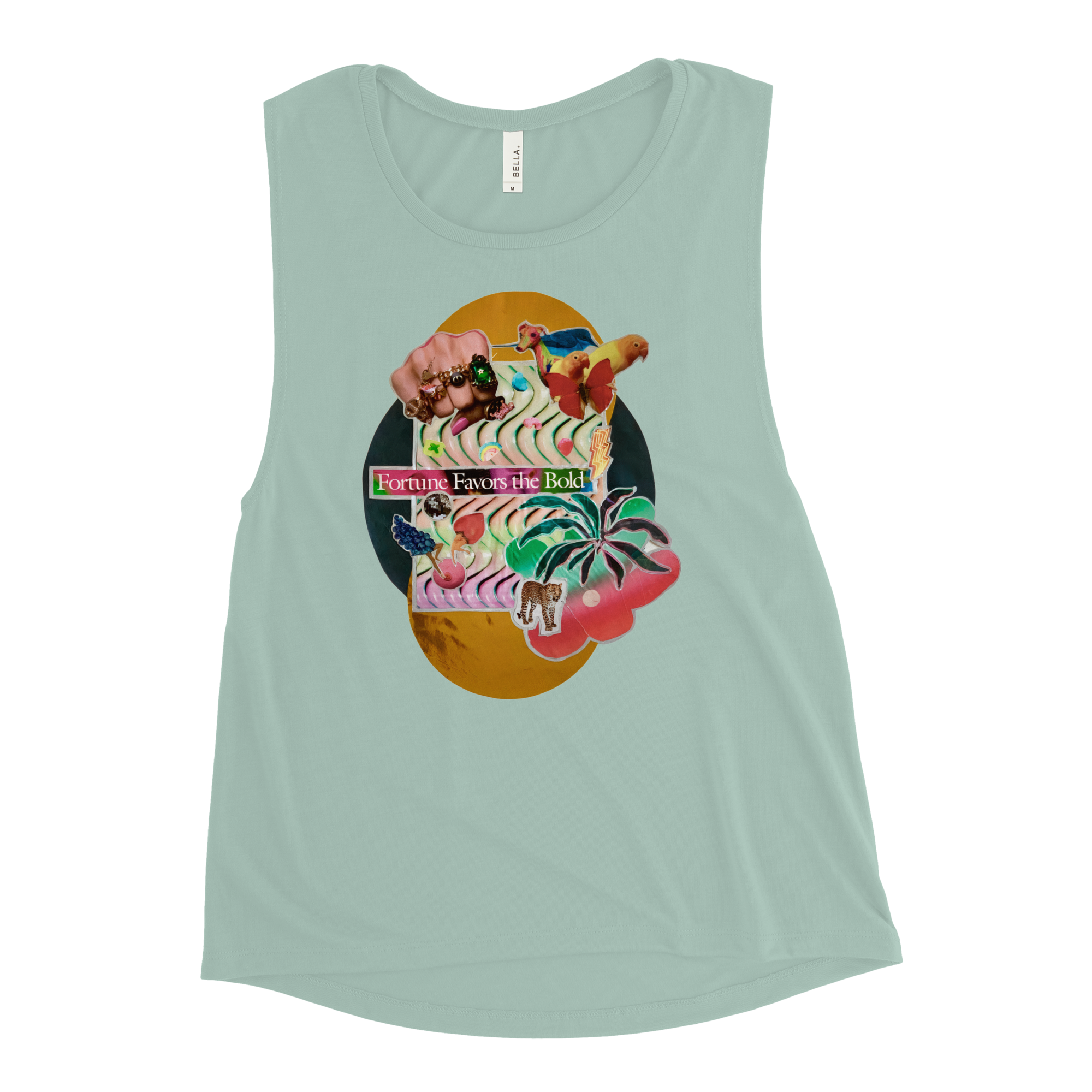 maillot.co | Collage Muscle Tank Top - Bold Aqua