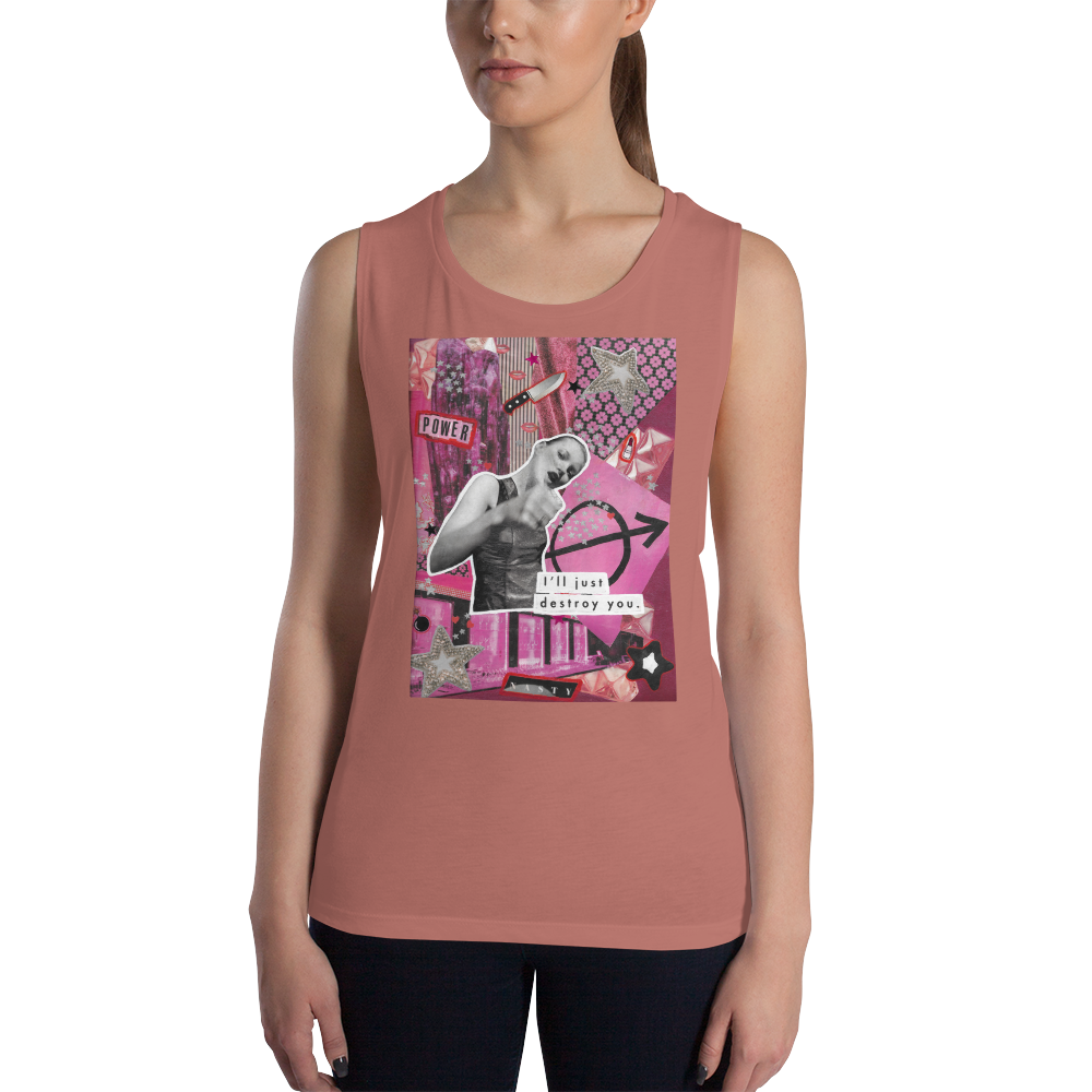 maillot.co | Collage Muscle Tank Top - Pink | on model