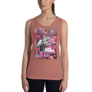 maillot.co | Collage Muscle Tank Top - Pink | on model